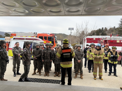 양구소방서, 백두병원 대상 무각본 화재대응훈련 실시